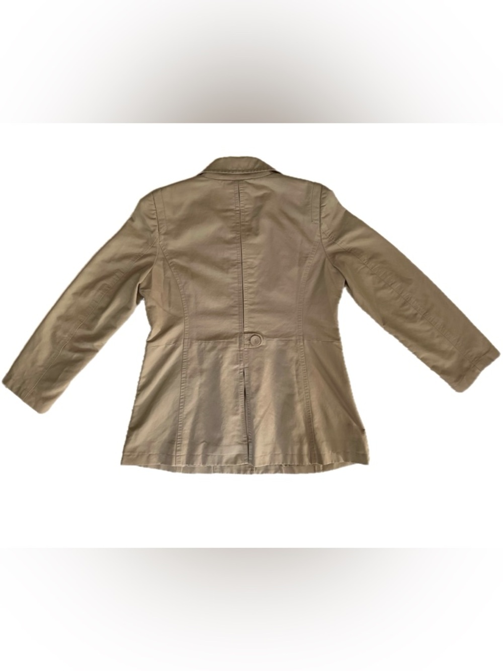 Ann Taylor LOFT Trench Coat Jacket Size 12 Tan Khaki Lightweight Classic - Picture 2 of 12